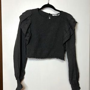 Zara Cropped Peasant shirt